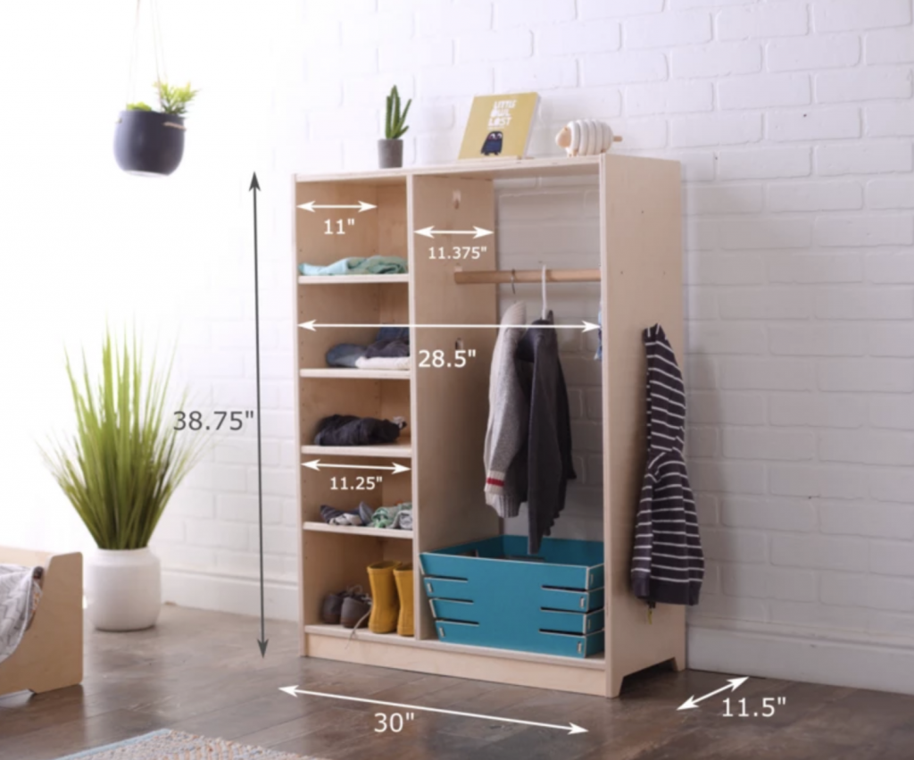 Alba Montessori Wardrobe Dimensions